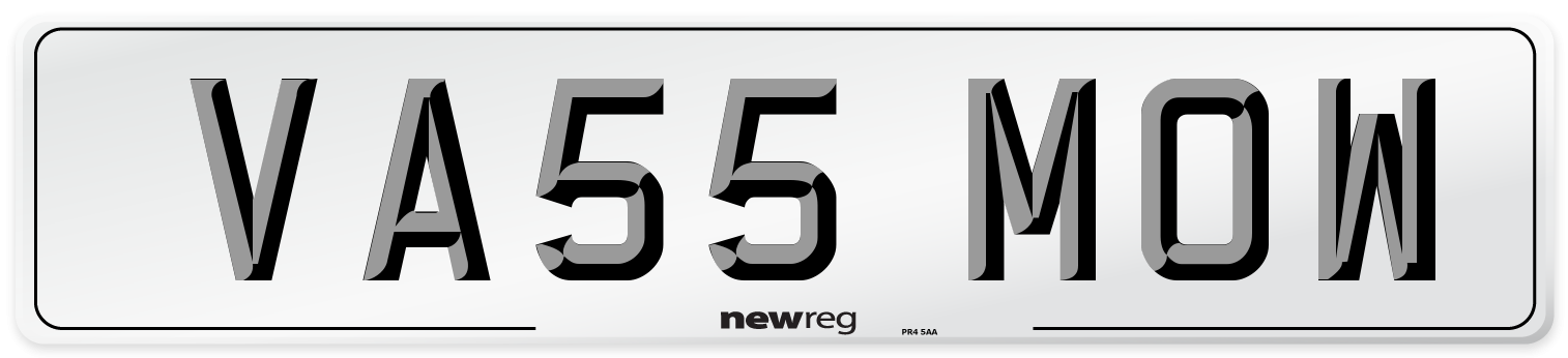 VA55 MOW Number Plate from New Reg